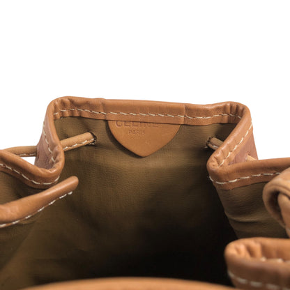 CELINE Macadam Blason Drawstring Shoulder bag Brown Vintage wt5bvk
