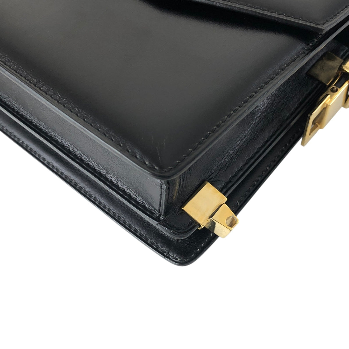 CELINE Gancini Shoulder bag Black Vintage gssz7x