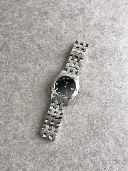 GUCCI Logo Quartz Watch Silver 5500M Vintage dxu7gw