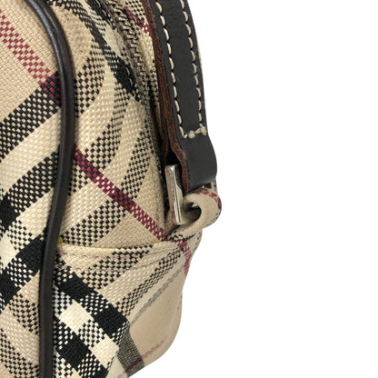 BURBERRY Check Front Buckle Shoulder bag Beige Vintage v45pfb