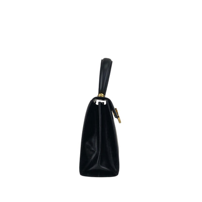 Salvatore Ferragamo Gancini Two-way Handbag Shoulder bag Black Vintage eddc85