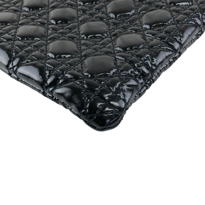 Christian Dior Cannage Logo Charm Handbag Black Vintage gk2smc