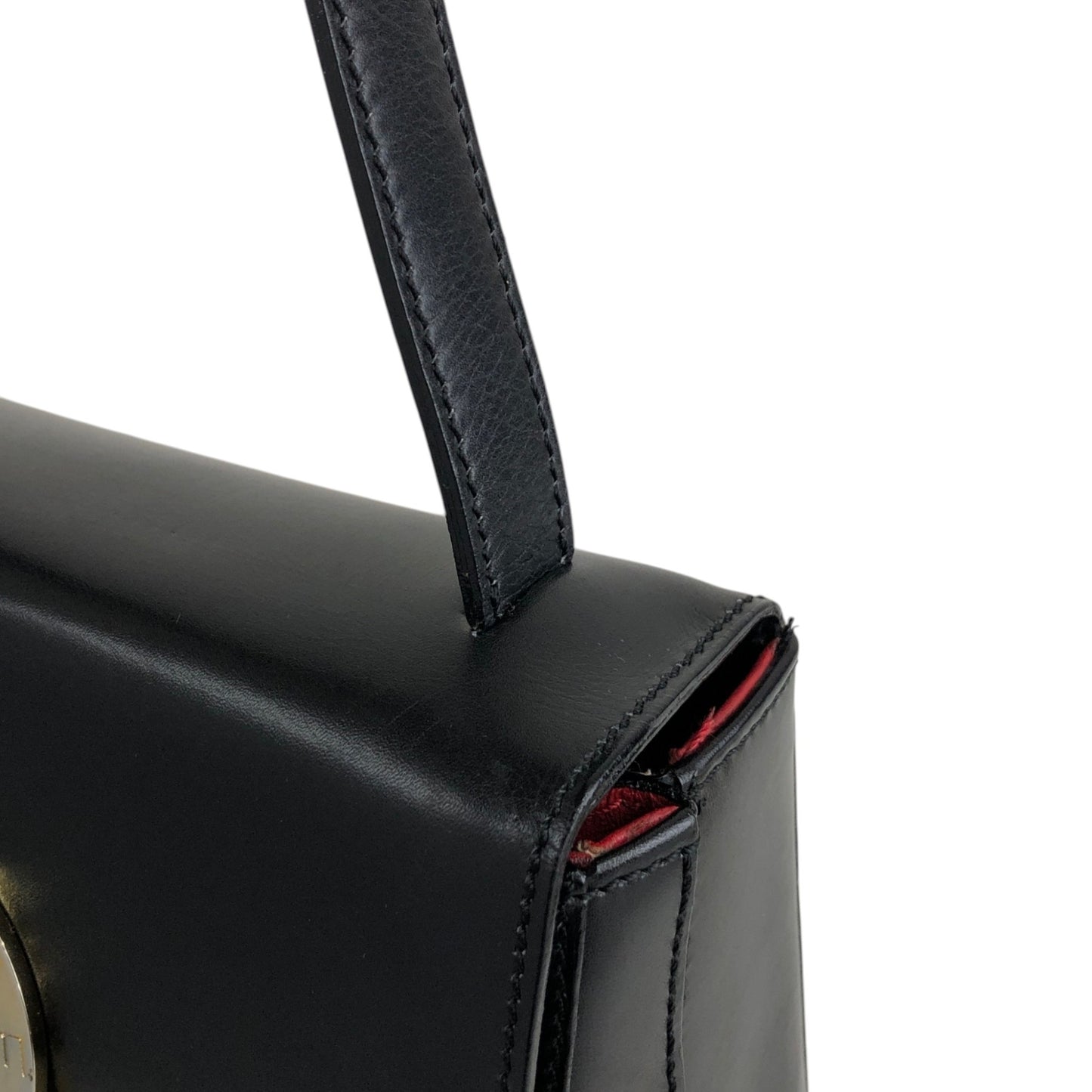 CELINE Circle Logo Shoulder bag Black Vintage ee7fti