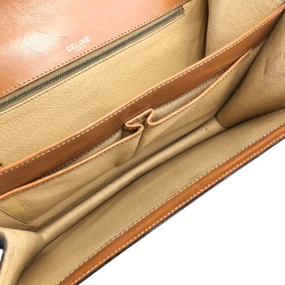 CELINE Macadam Flap Shoulder bag Brown Vintage wagmgy