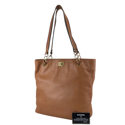 CHANEL Coco Mark Totebag Brown Vintage xu5xvk