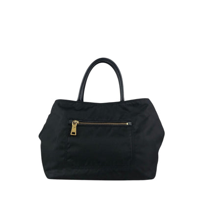 PRADA Tessuto Triangle Logo Two-way Handbag Shoulder bag Black Vintage 2krwdw