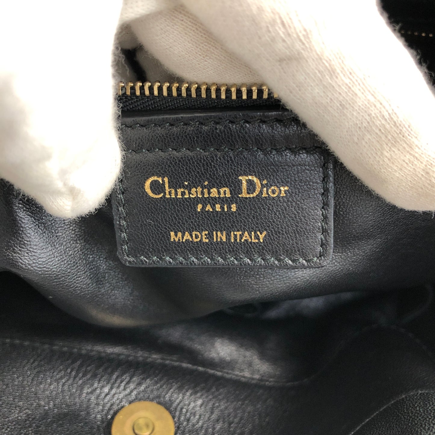 Christian Dior CD Logo Motif Shoulder bag Black Vintage vvdiyc