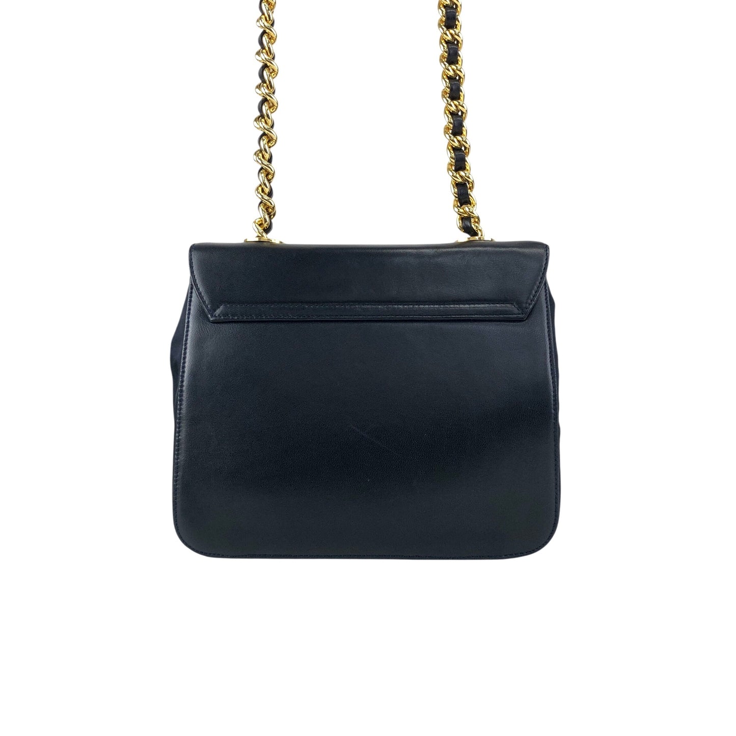 PRADA Logo Chain houlder bag Black Vintage 8snhrv
