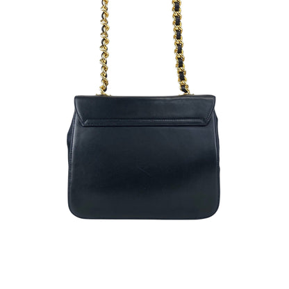 PRADA Logo Chain houlder bag Black Vintage 8snhrv