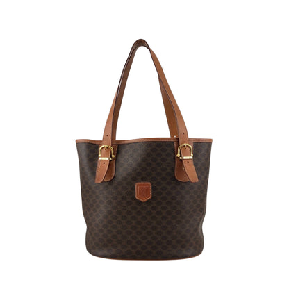 CELINE Macadam Blason Handbag  Totebag Brown Vintage ny5rrc