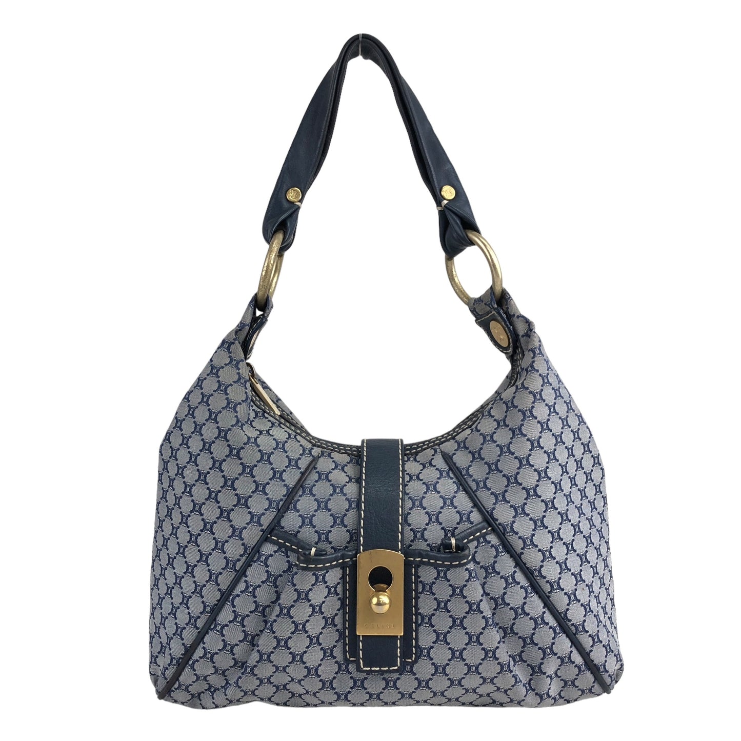 CELINE Blason Shoulder bag Navy Vintage b8yp2e