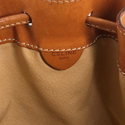CELINE Macadam Drawstring Shoulder bag Brown Vintage v7knp2