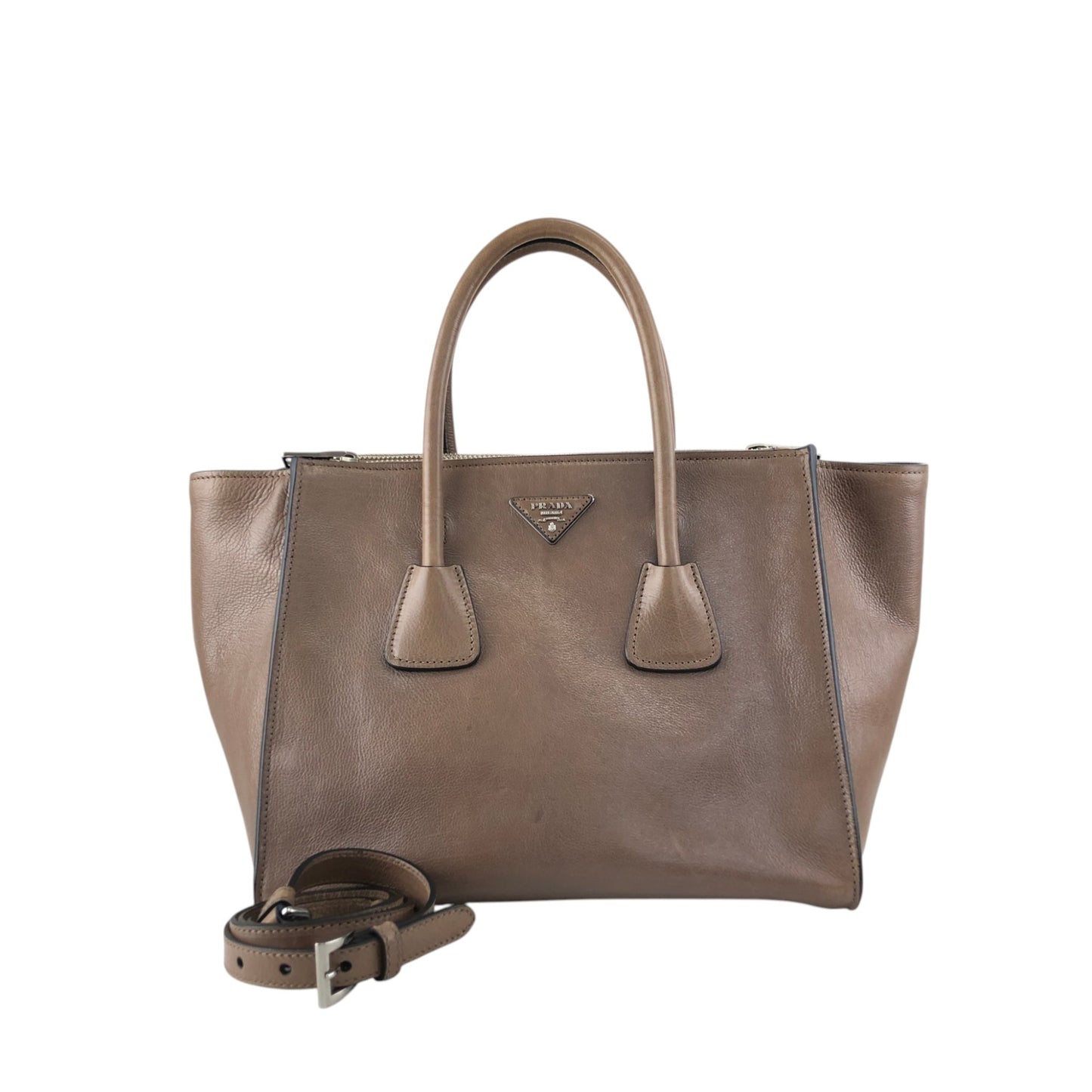 PRADA Triangle Logo Two-way Handbag Shoulder bag Brown Vintage miurph