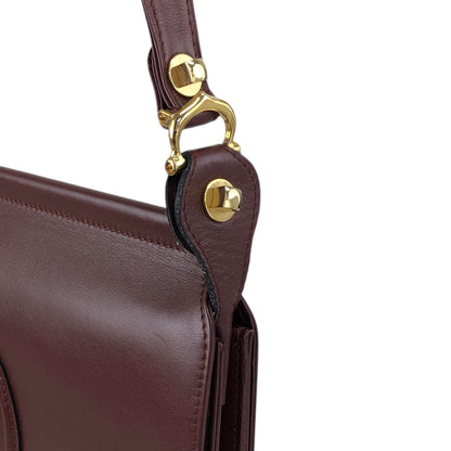 Cartier Logo Embossed Flap Shoulder bag Bordeaux Vintage hydpbp