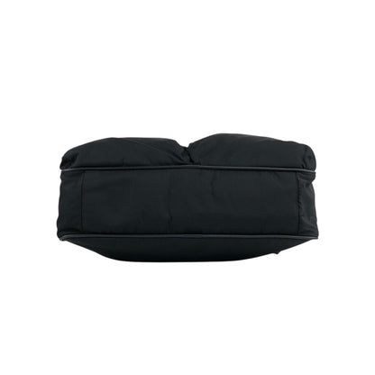 PRADA 三角形標誌雙口袋單肩包 黑色復古 nmgd27