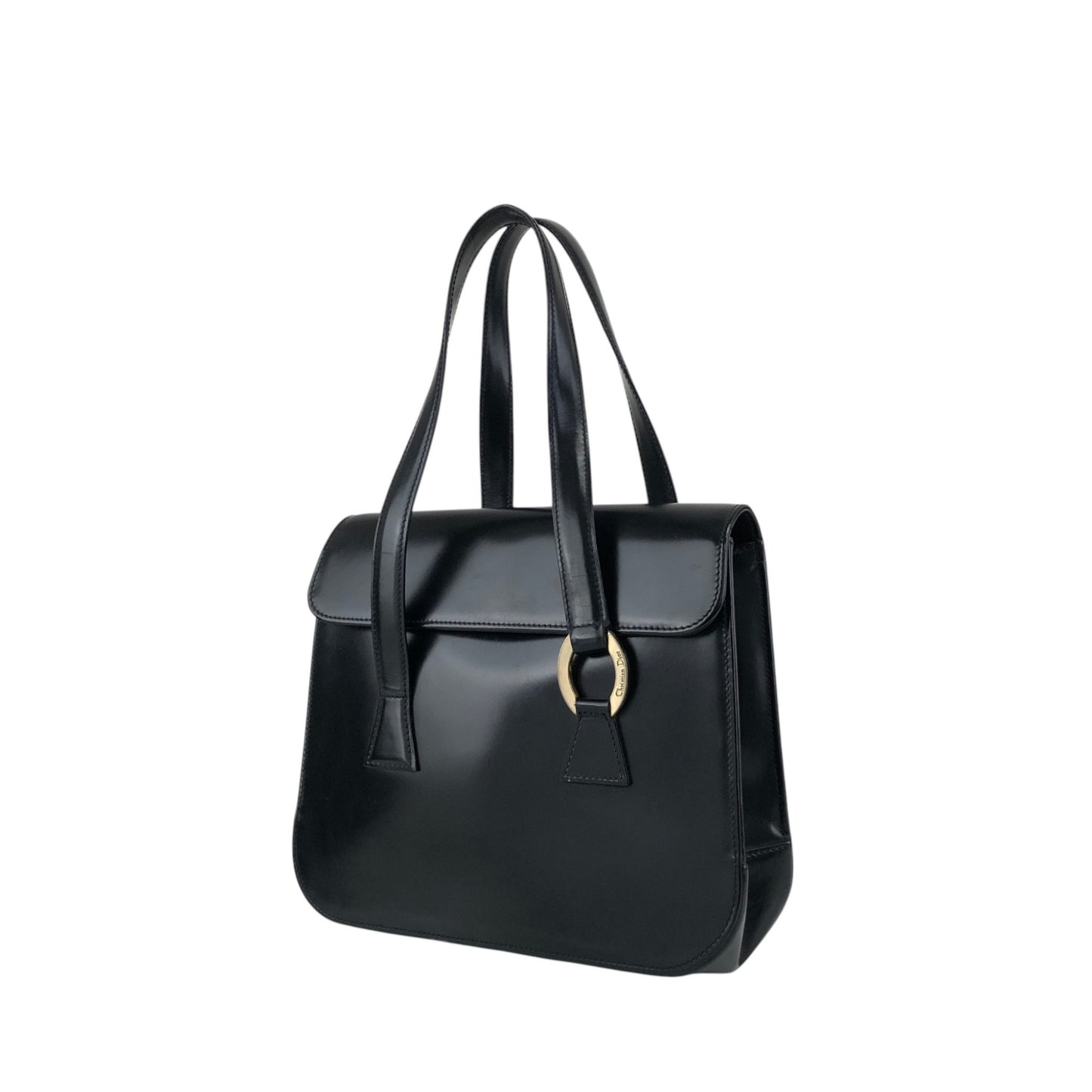 Christian Dior Logo Handbag Black Vintage aidfua