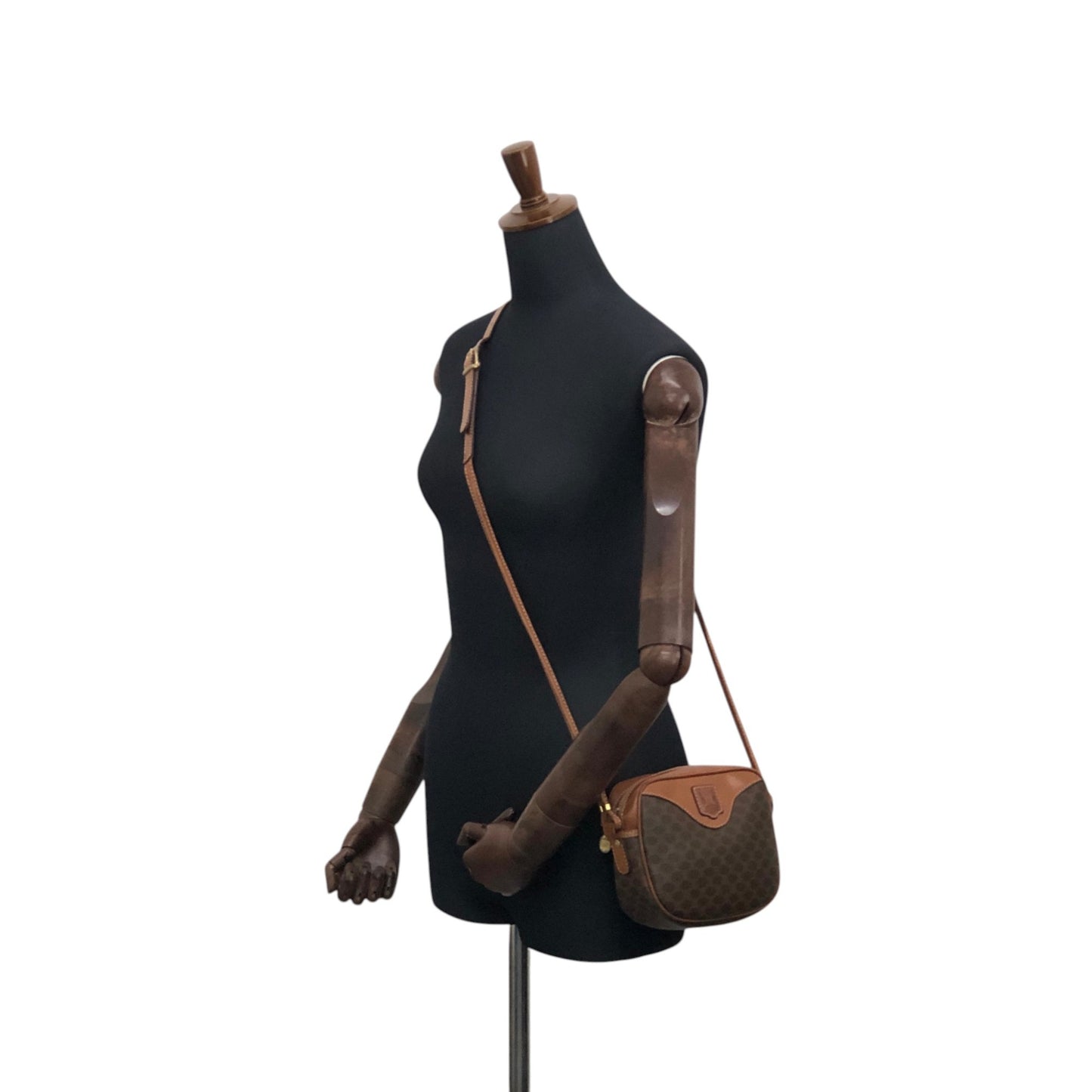 CELINE Macadam Blason Shoulder bag Brown Vintage ebzayc