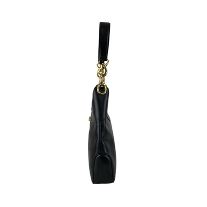 CELINE Blason Turn Lock Shoulder bag Hobobag Black Vintage re82zm
