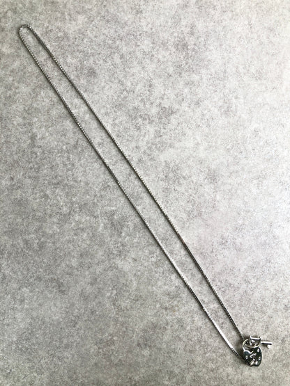 Christian Dior Logo Heart Motif Necklace Silver Vintage psrkeb