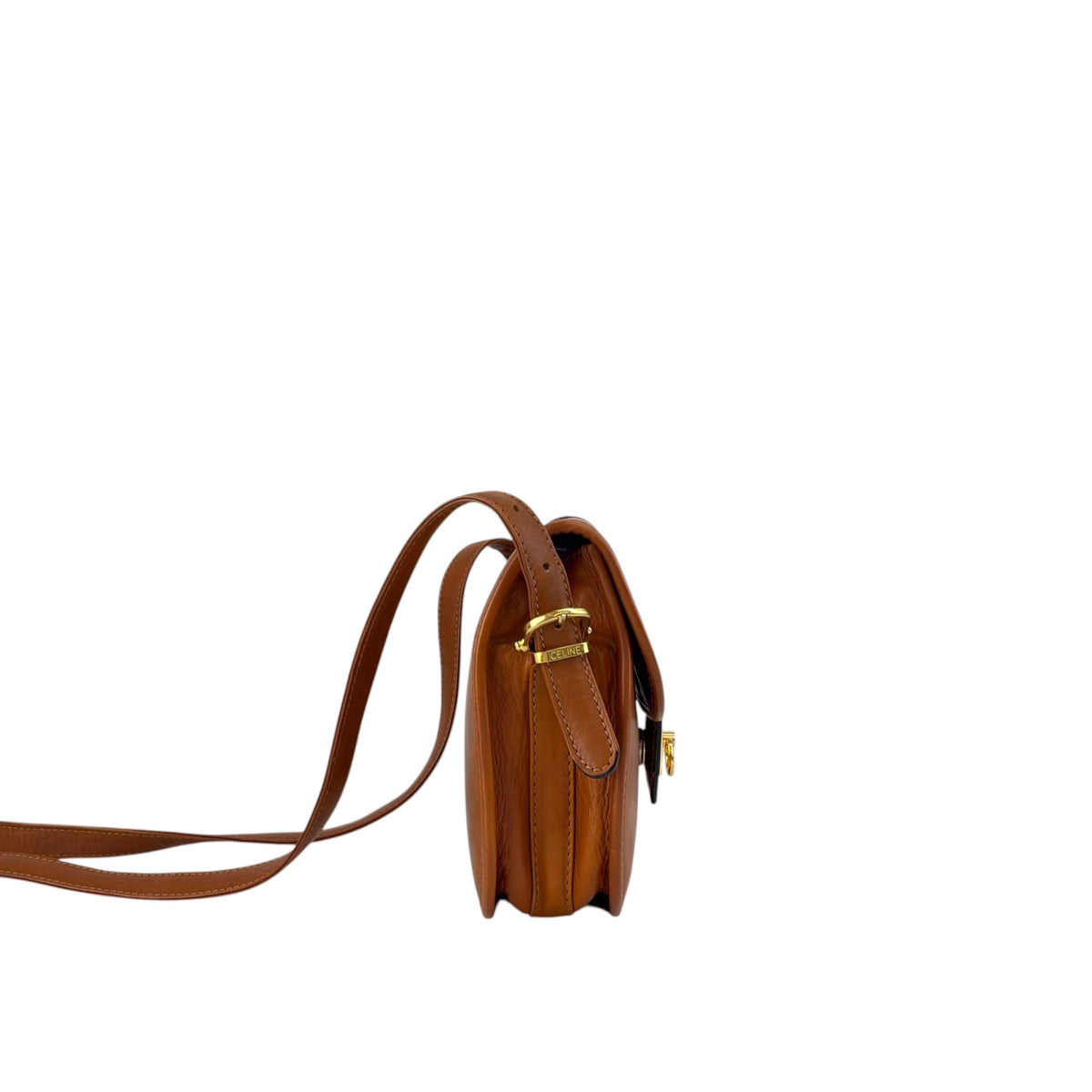 CELINE Gancini Shoulder bag Brown Vintage myaerh