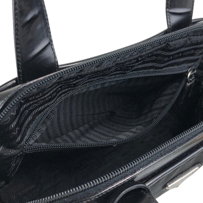 PRADA Tessuto Triangle Logo Handbag Black Vintage 3er6ru