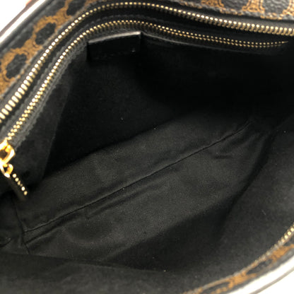 CELINE Macadam Leather Handbag Black Vintage a2psx4