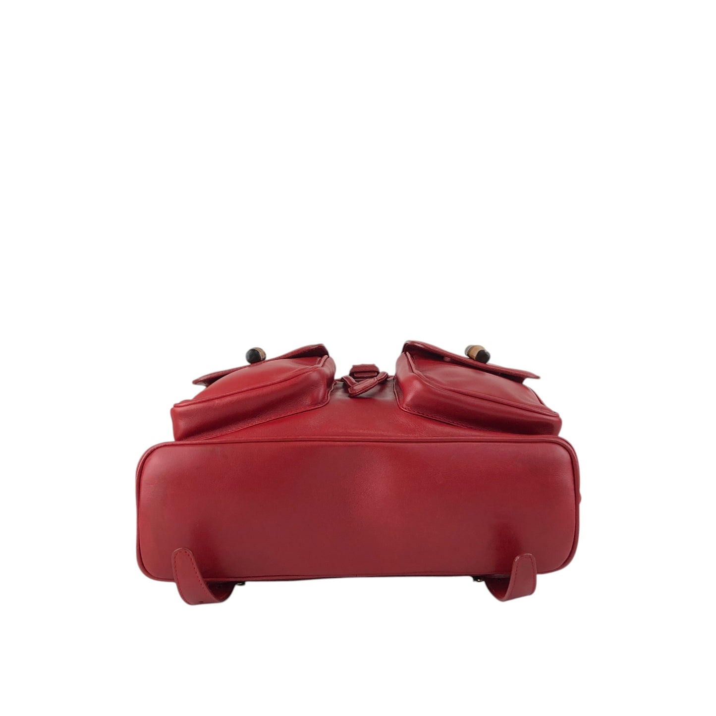 GUCCI Bamboo Double Pocket Backpack Red Vintage 3pzj72