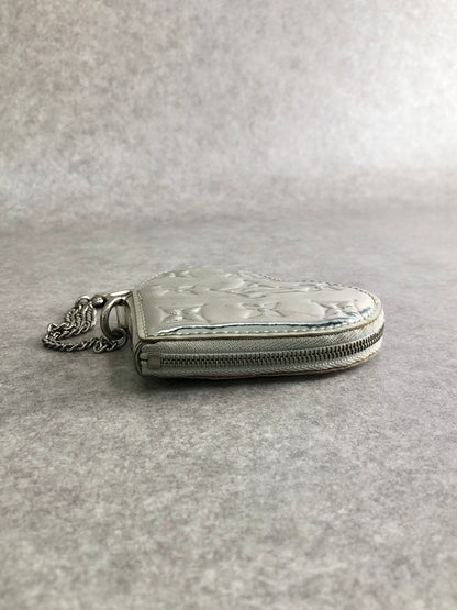 LOUIS VUITTON Heart Motif Coin Purse Silver M93566 Vintage cnid4w