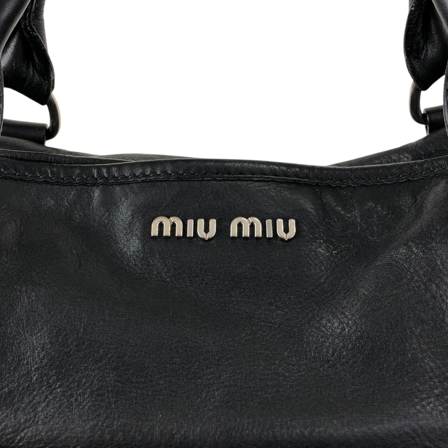 miumiu Front Zipper Handbag Totebag Black Vintage fx4ann