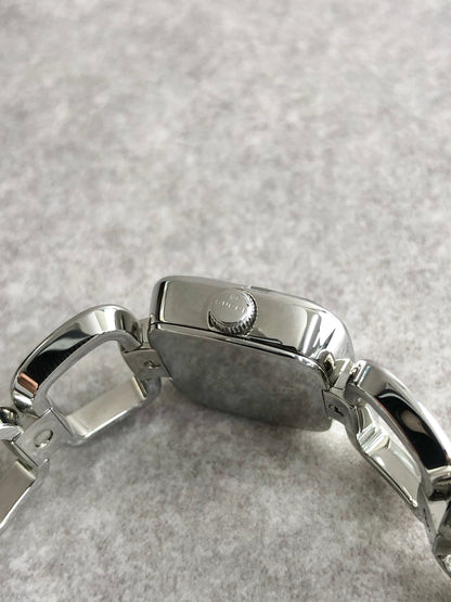 GUCCI Logo Quartz Watch Silver 125.5 Vintage aedihi