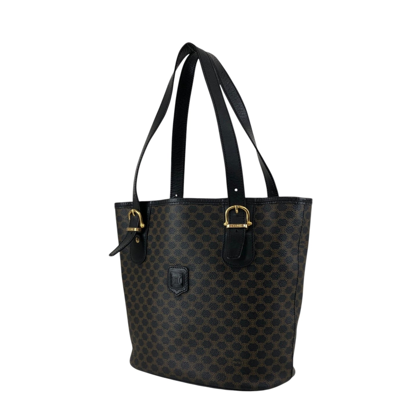 CELINE Macadam Blason Handbag Totebag Black Vintage yfc8n7