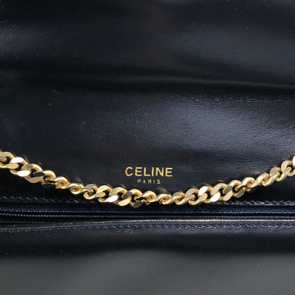 CELINE Triomphe Chain Shoulder bag Black Vintage thnjzk