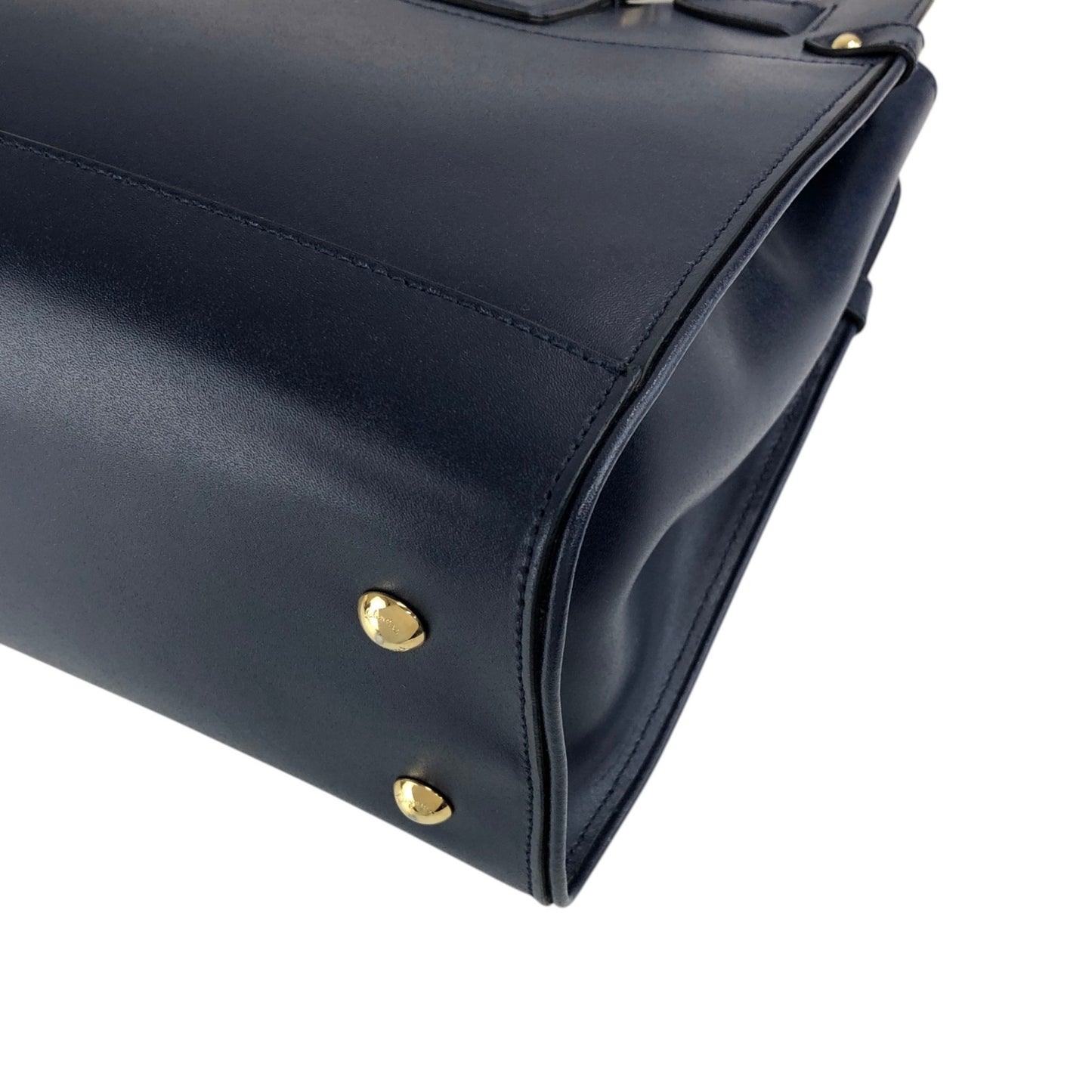 Salvatore Ferragamo Gancini Handbag Totebag Navy Vintage 6faja2
