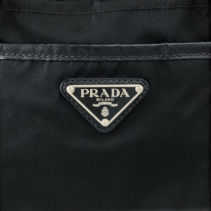 PRADA Tessuto Triangle Logo Front Pocket Totebag Black Vintage f42pyf