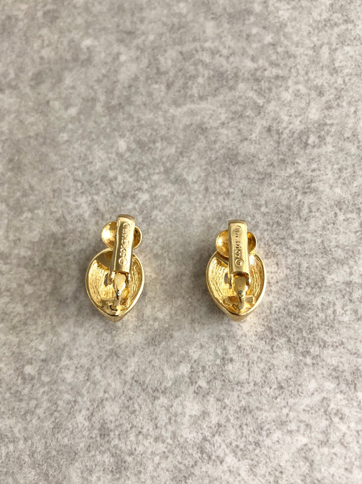 Christian Dior Rhinestone Earrings Gold Vintage r3nws4