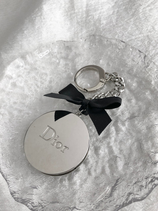 Christian Dior Logo Motif Charm Silver Vintage yjmmyp