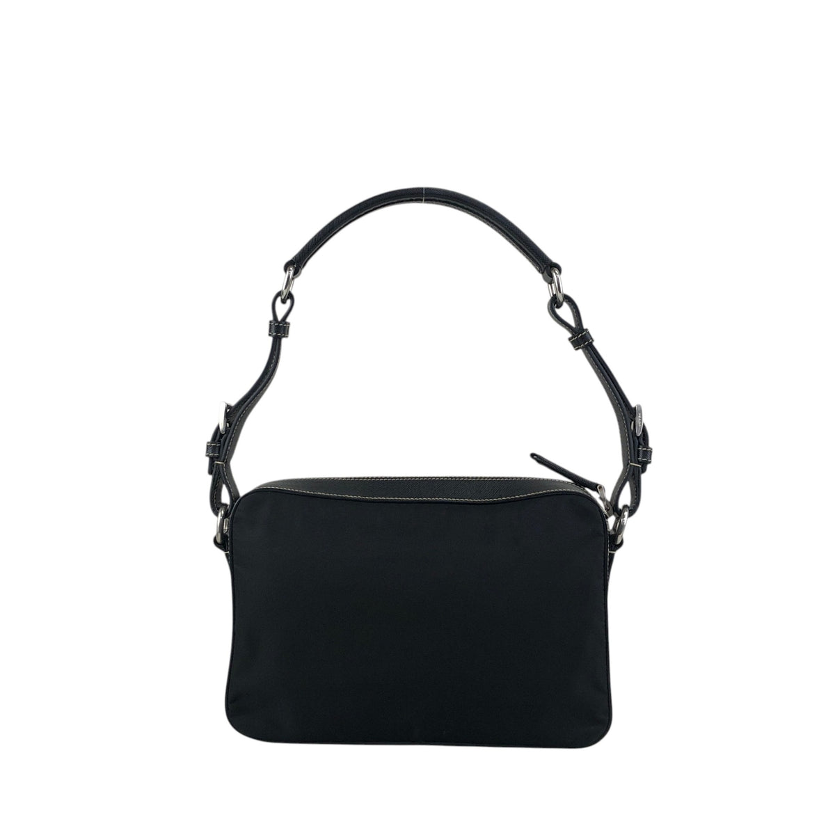PRADA Tessuto Triangle Logo Shoulder bag Black Vintage mshu7d