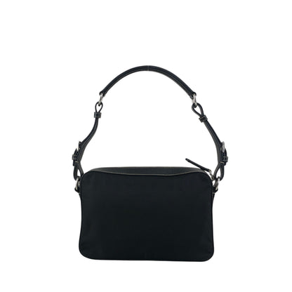 PRADA Tessuto Triangle Logo Shoulder bag Black Vintage mshu7d