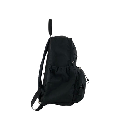 PRADA Tessuto Triangle Logo Double Pocket Backpack Black Vintage bpk4w7