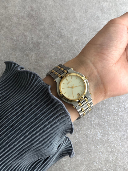 GUCCI Watch Silver×Gold 9000M Vintage tzfvjs