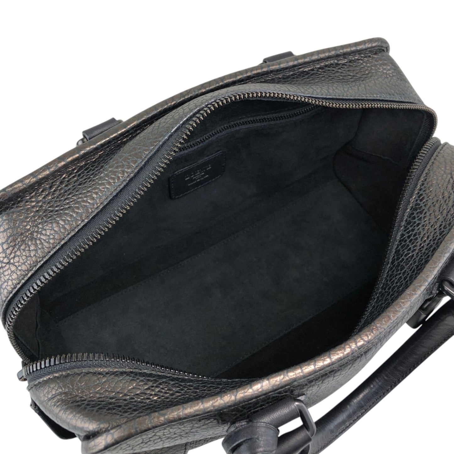 LOEWE Amazona Anagram Small Boston bag Handbag Metallic Black Vintage zmwhrn