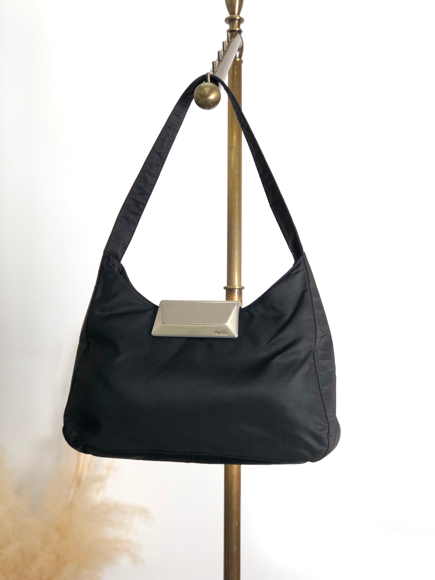 PRADA Logo Shoulder bag Black Vintage cdpuma