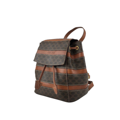 CELINE Macadam Logo Backpack Brown Vintage 32j7rc