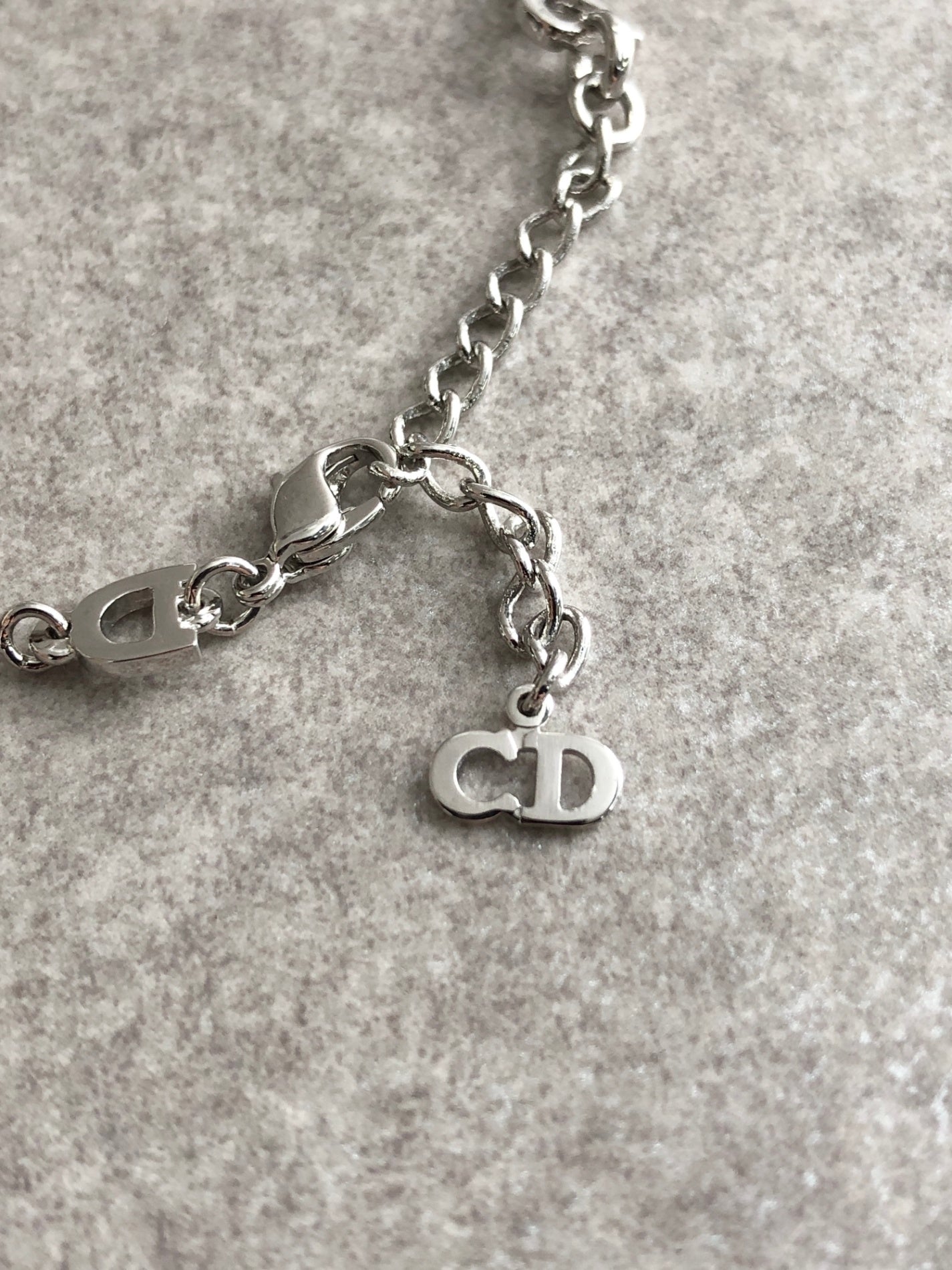 Christian Dior Logo Motif Bracelet Silver Vintage 3fmhik