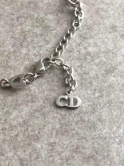 Christian Dior Logo Motif Bracelet Silver Vintage 3fmhik