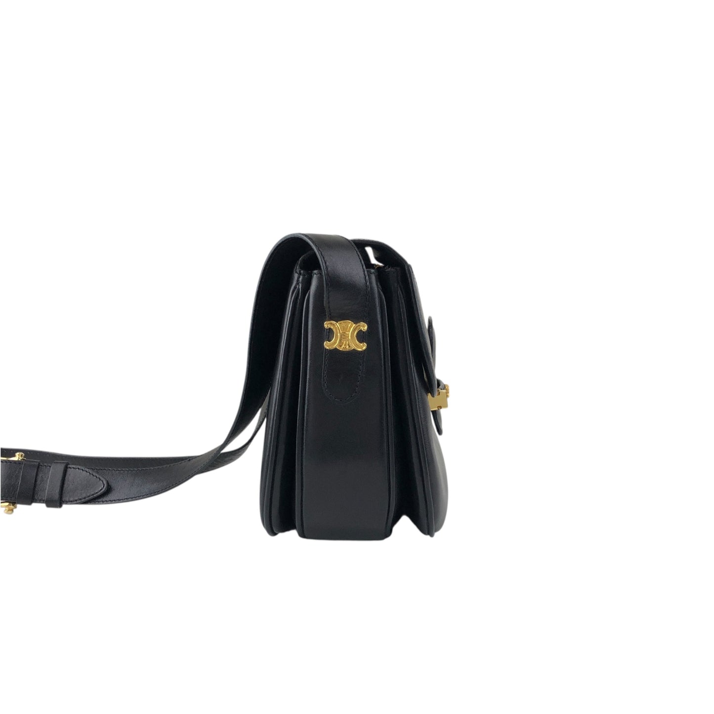 CELINE Blason Shoulder bag Black Vintage ikbdre