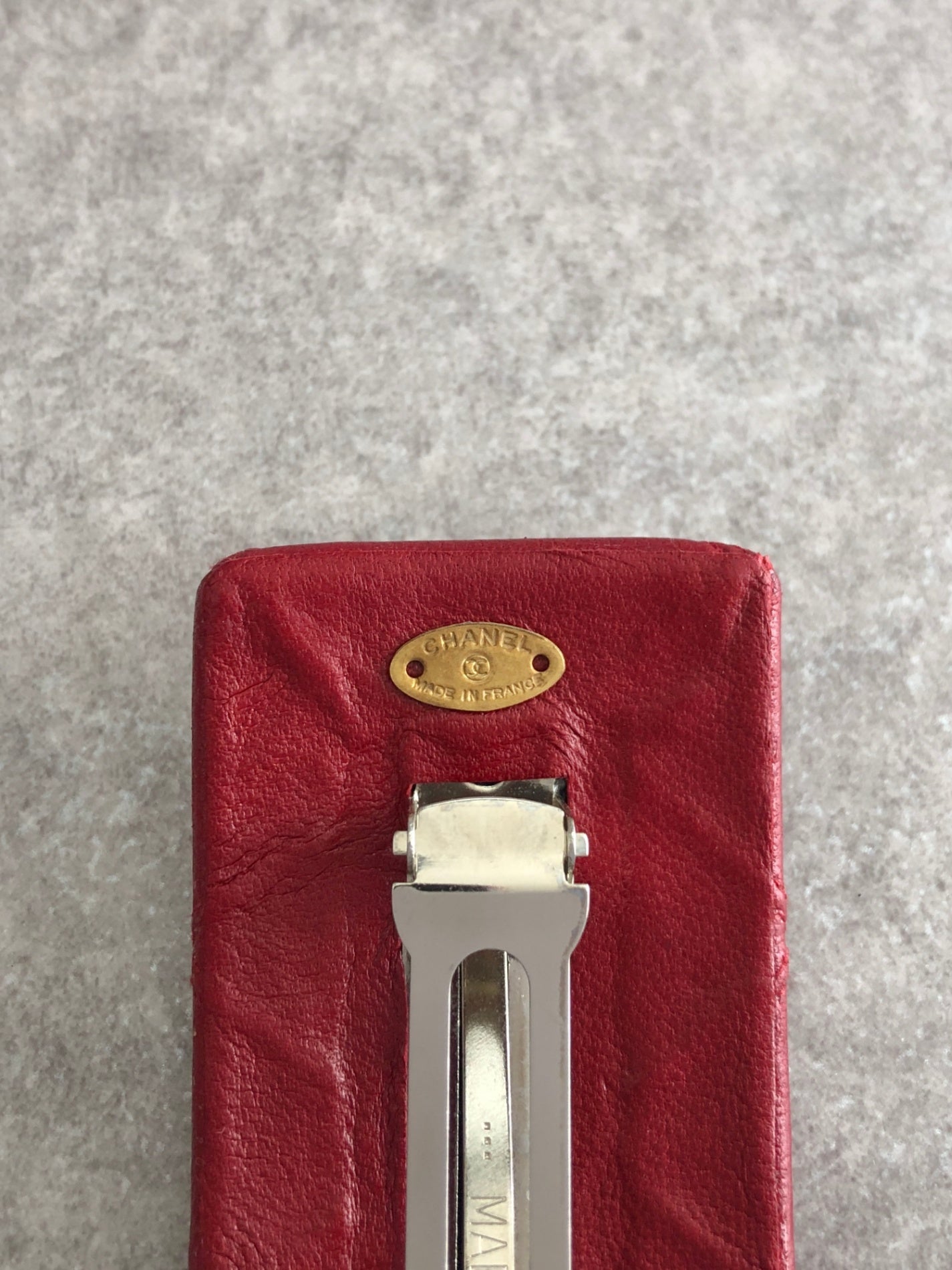 CHANEL Barrette Red Vintage cixz7n