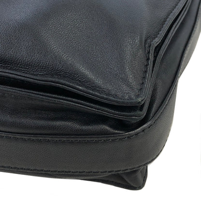 LOEWE Anagram Logo Leather Drawstring Crossbody Shoulder bag Black Vintage x8dwz4