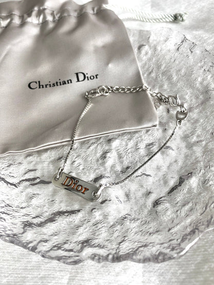 Christian Dior Logo Bracelet Silver Vintage 6dgdge