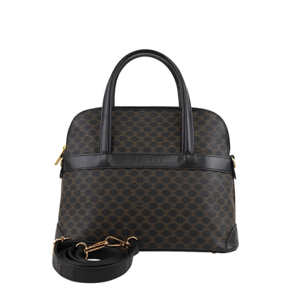 CELINE Macadam Two-way Handbag Shoulder bag Black Vintage ieb3mk